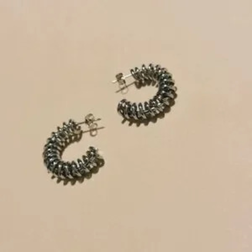 Silver hoop earrings N1193